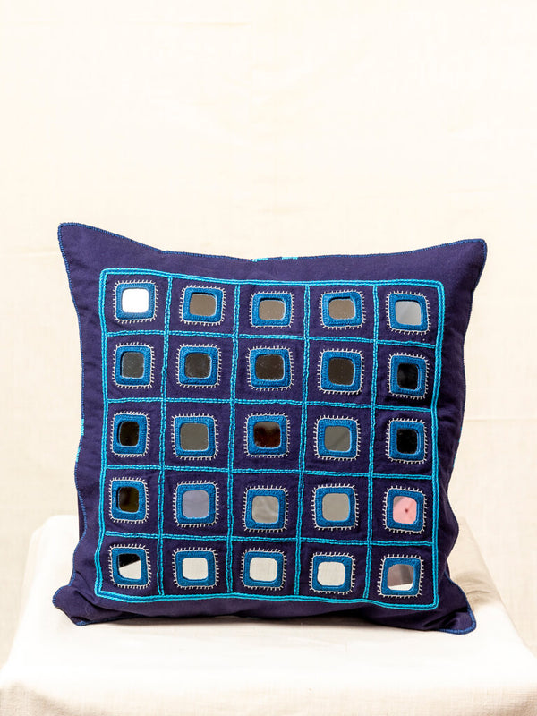Cotton blue cushion cover