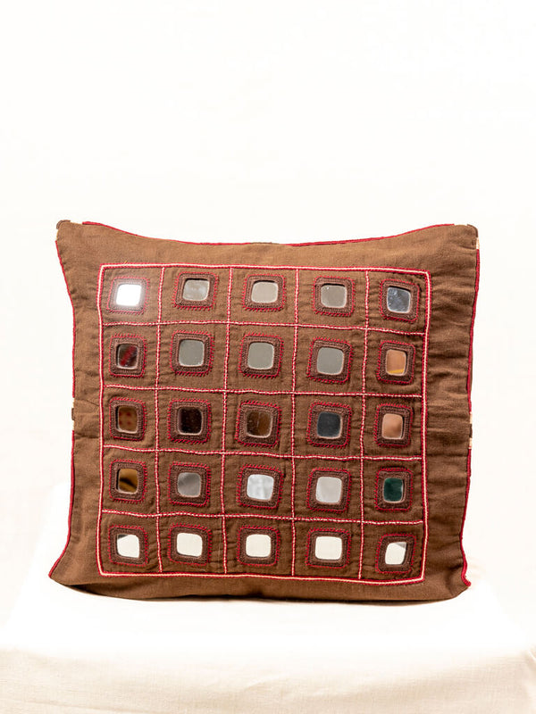 Cotton brown cushion cover