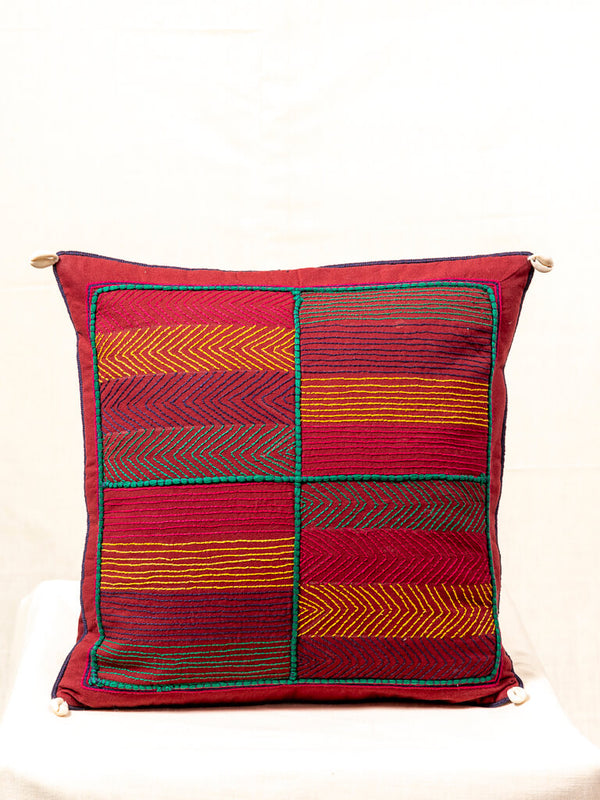 Cotton maroon cushion cover