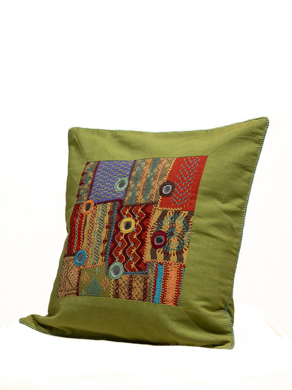 Cotton green cushion cover