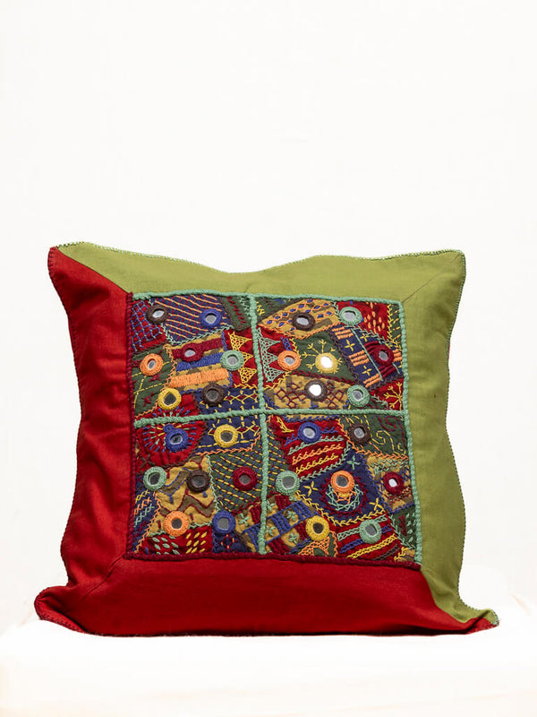 Cotton red cushion cover