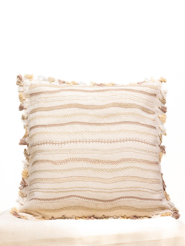 Khadi cotton off white cushion cover
