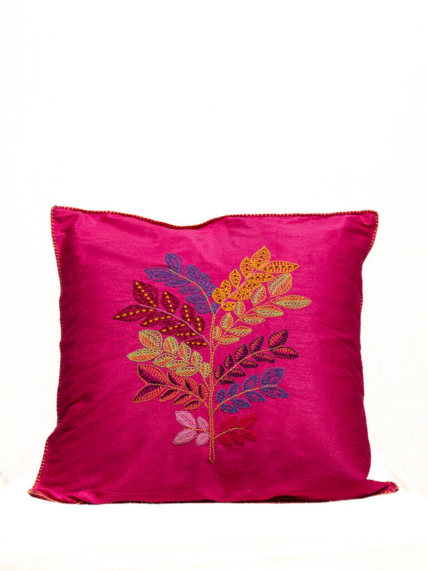 Silk pink cushion cover