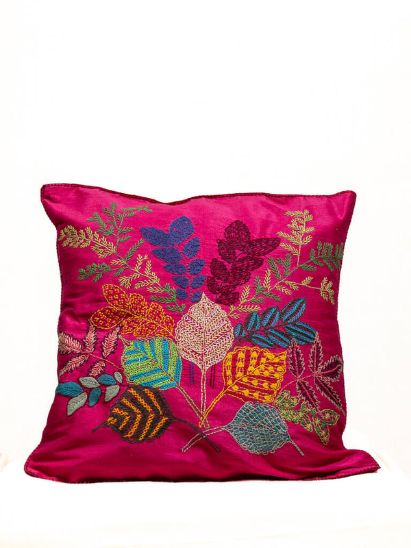 Silk pink cushion cover