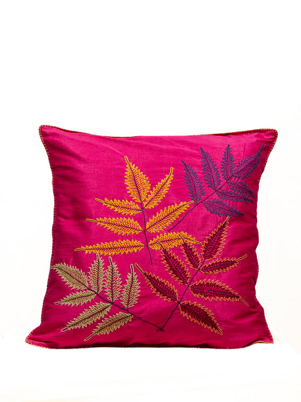 Silk pink cushion cover