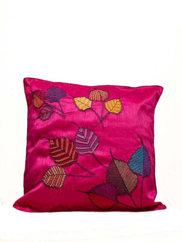 Silk pink cushion cover