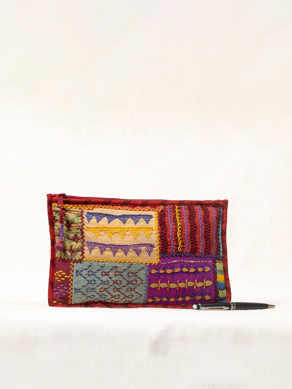 Red cotton pouch bag