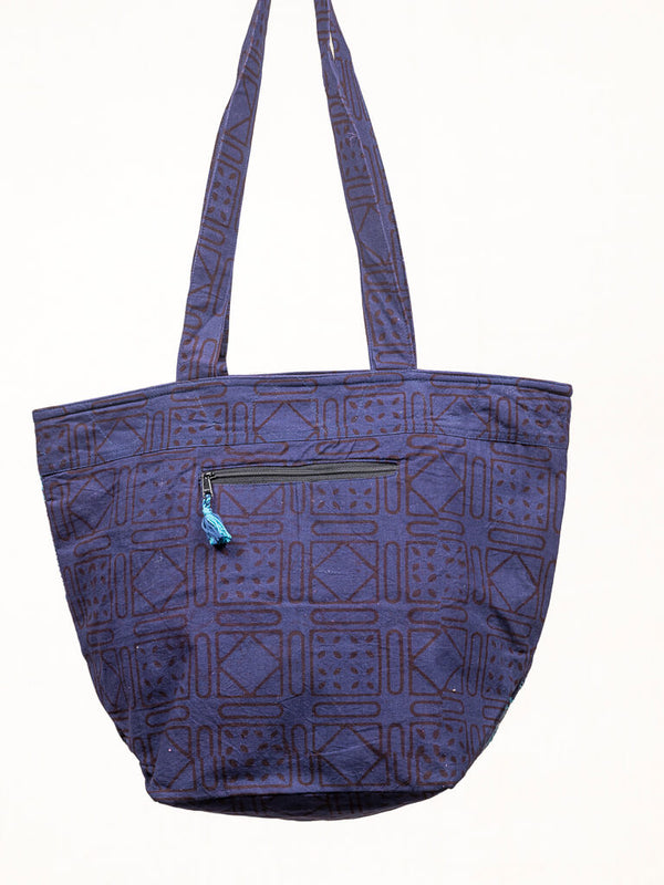 Blue cotton bag