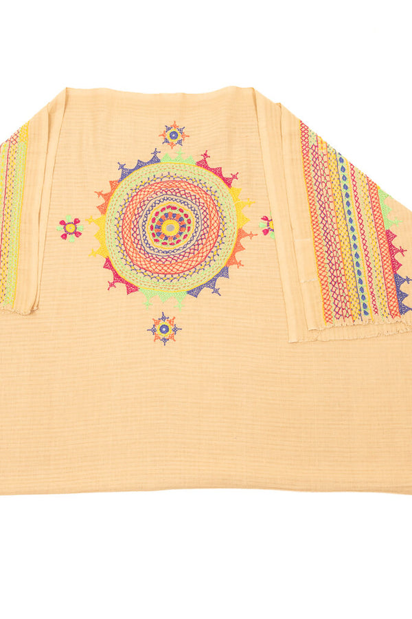 Cotton sand brown blouse cut pc