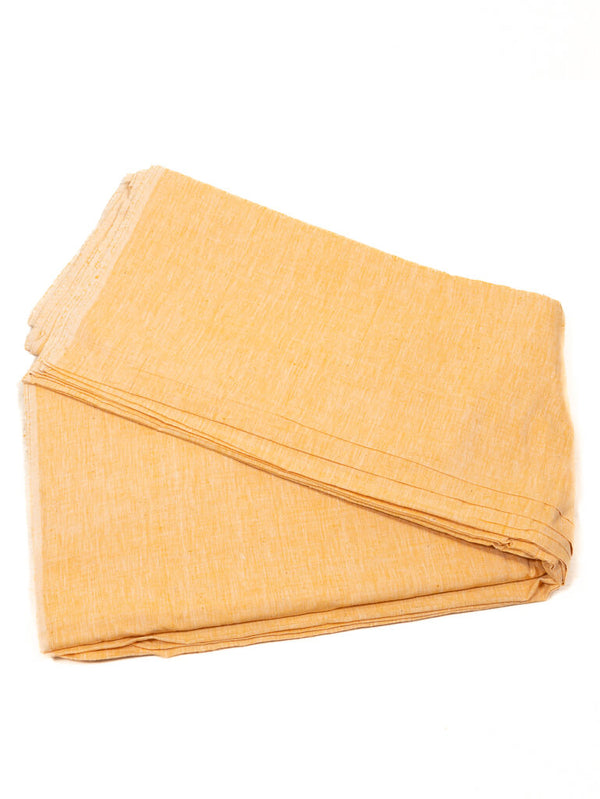 Khadi cotton cloth white by golden yellow dual tone