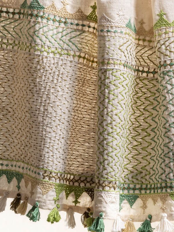 Khadi cotton off white stole