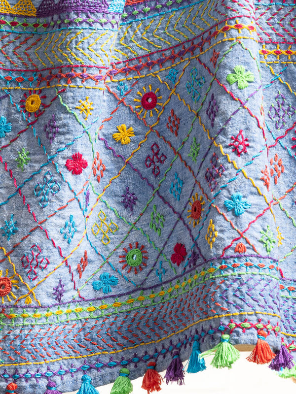 Khadi cotton blue stole