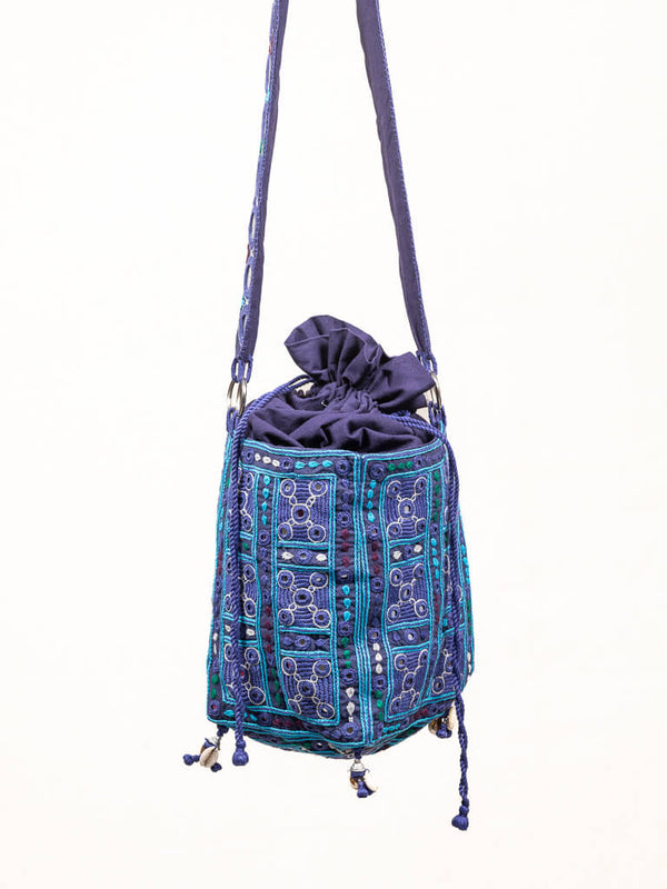 Blue cotton bag