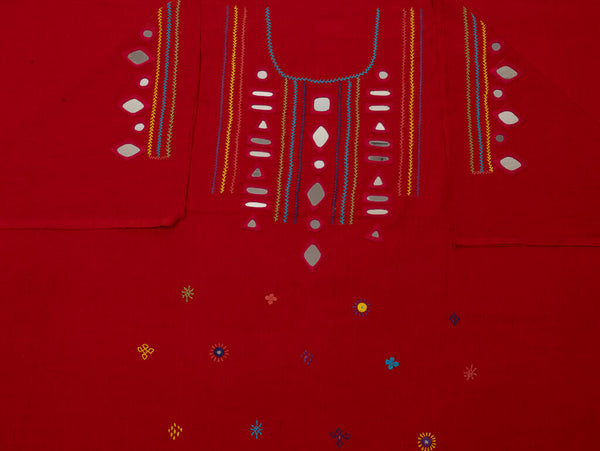 Khadi cotton cloth red unstitched top