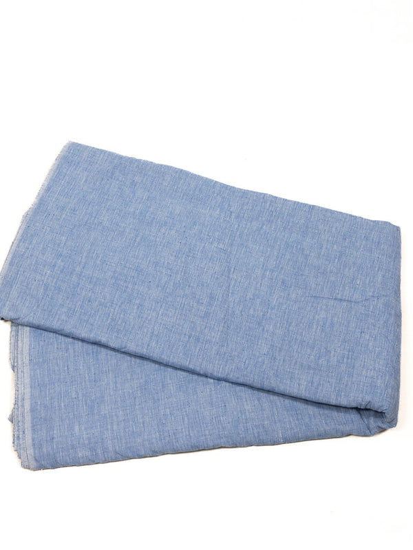 Khadi cotton cloth white by blue dual tone
