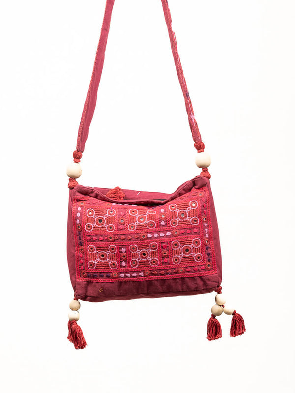 Maroon cotton bag