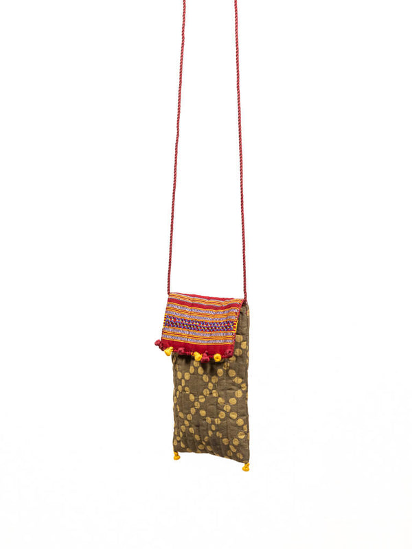 Yellow cotton pouch bag