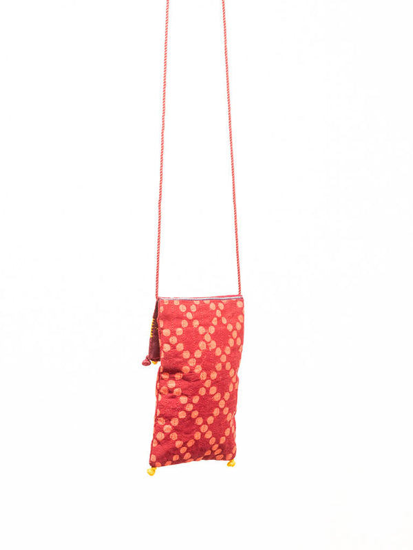 Red cotton pouch bag