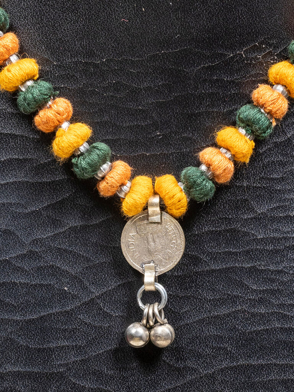 Cotton green  by yellow necklace