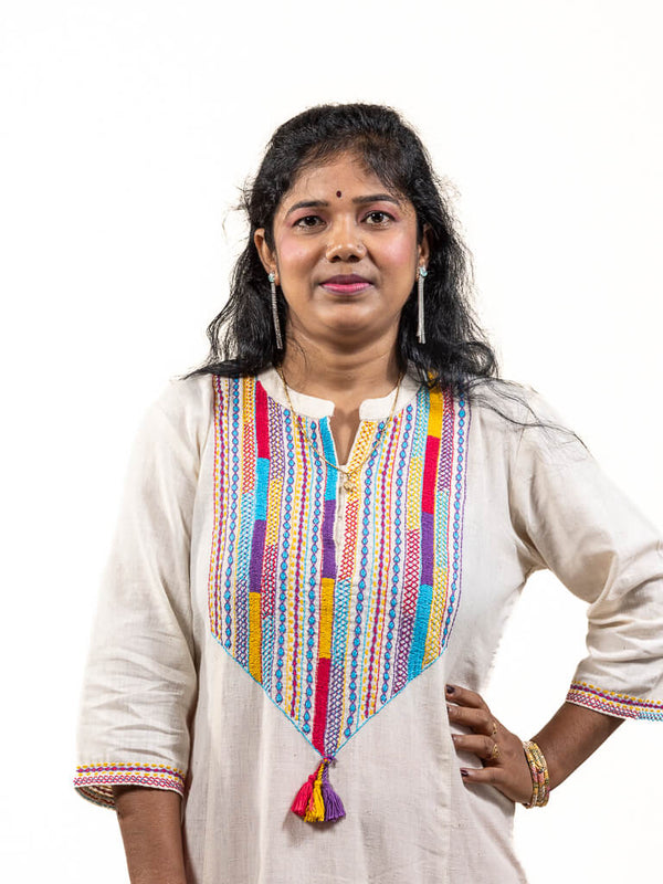 White khadi cotton kurta