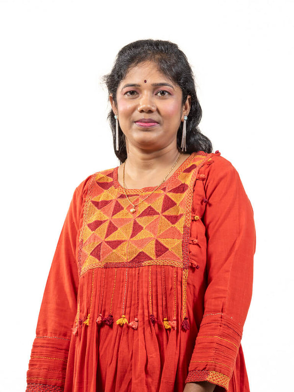 Red khadi cotton kurta