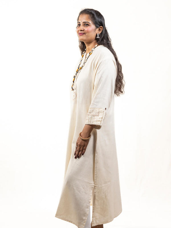 Off white khadi cotton kurta