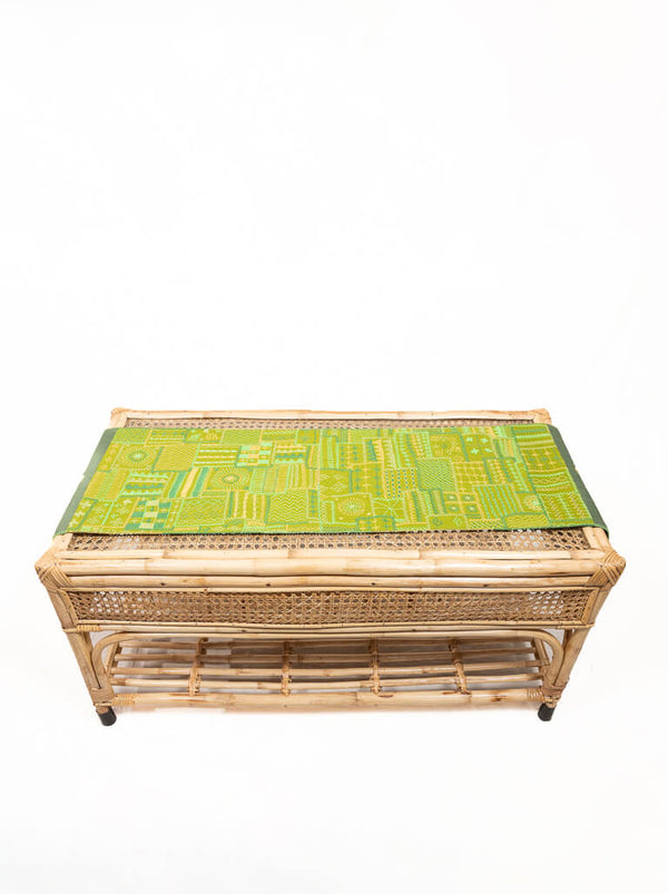 Cotton green table runner