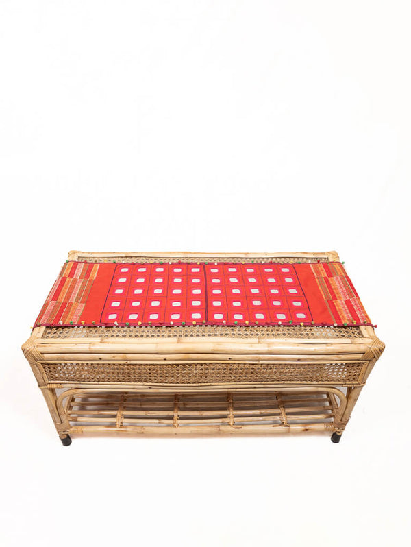 Cotton red table runner