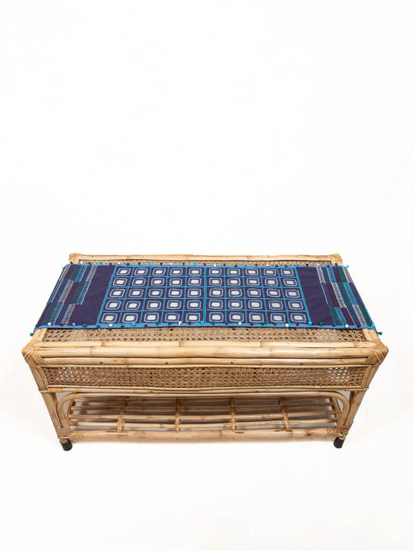 Cotton blue table runner