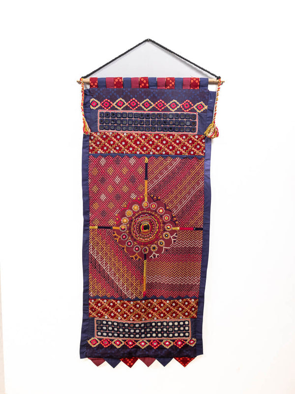 Cotton blue by maroon wall hanging